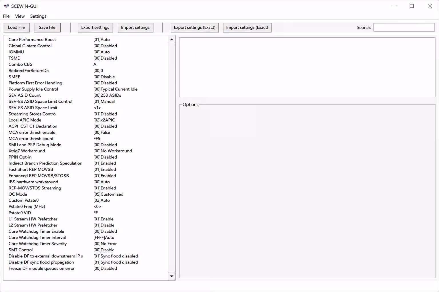 SCEWIN GUI BIOS desde Windows